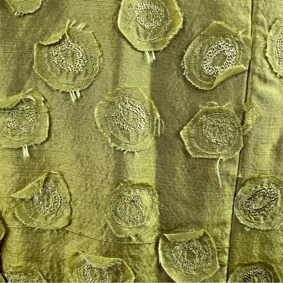 Anthro Quillaree Lemongrass Silk Tethered Dots BHLDN 4 - Picture 12 of 15